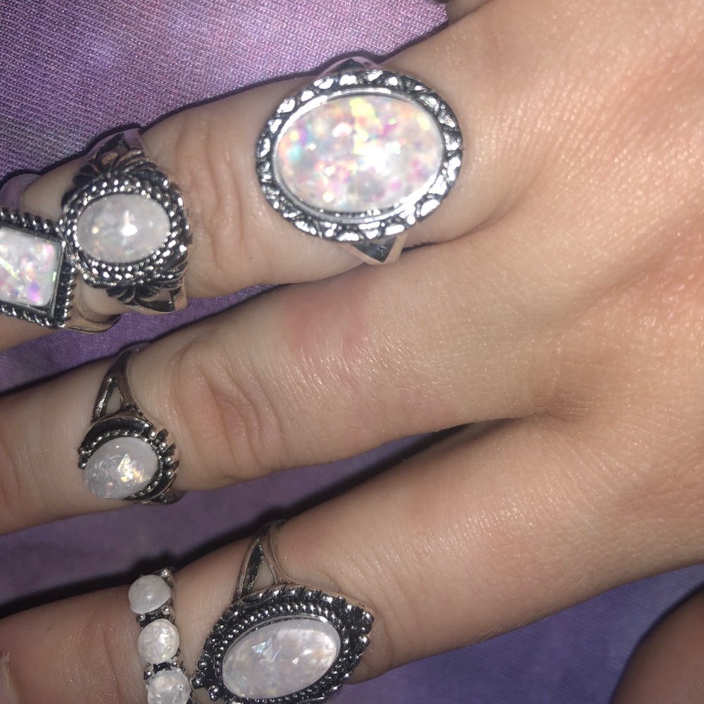 LAST ONE💖🦉!!!Opal 8 piece Ring set!🔮 - Picture 3 of 6